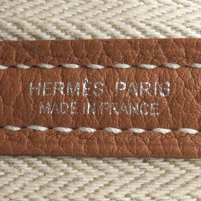 エルメス HERMES ガーデンパーティーTPM ゴールド ネゴンダ トートバッグ シルバー金具 茶