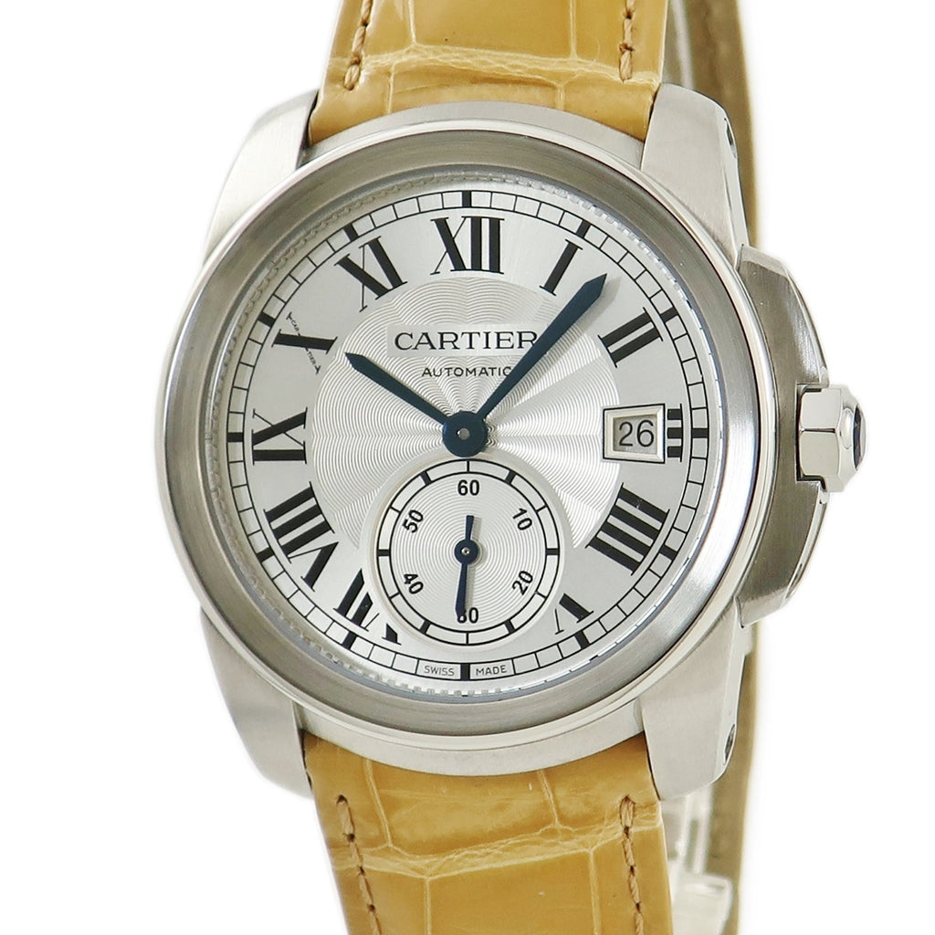 カルティエ Cartier カリブル ドゥ カルティエ WSCA0003 自動巻き メンズ スモセコ デイト 青針