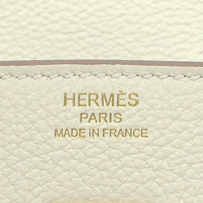 エルメス HERMES バーキン25 マッシュルーム トゴ ハンドバッグ ゴールド金具 新品 未使用 オフホワイト