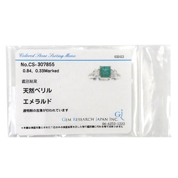 ノンブランド NON BRAND エメラルド ダイヤモンド リング プラチナシルバー Pt850 エメラルド ダイヤモンド リング 指輪 グリーン 緑 13号