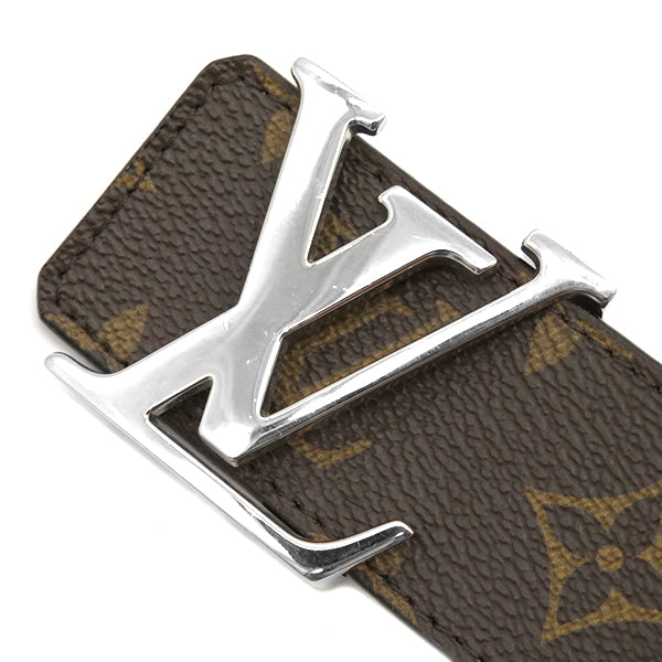 ルイヴィトン LOUIS VUITTON LV イニシャル 85/34 M9821 モノグラム モノグラムキャンバス レザー ベルト シルバー金具 40MM リバーシブル