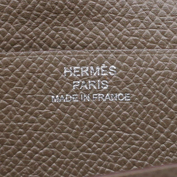 エルメス HERMES ベアンスフレ エトゥープ ヴォーエプソン 長財布 シルバー金具 グレージュ 二つ折り財布