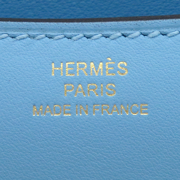 エルメス HERMES コンスタンス3 ミニ ミロワール セレスト スイフト ショルダーバッグ ゴールド金具 新品 未使用 水色