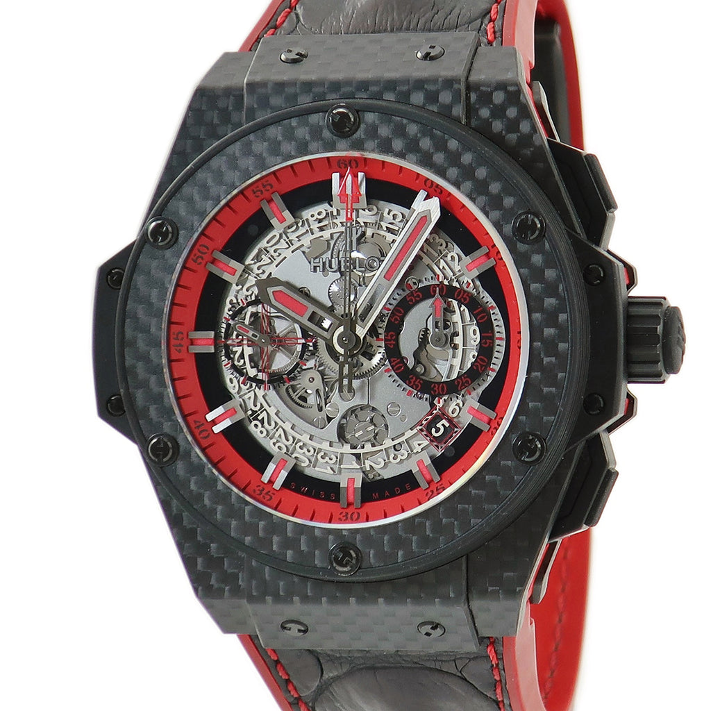 ウブロ HUBLOT キングパワー ウニコ カーボン フライバッククロノグラフ 701.QX.0113.HR 自動巻き メンズ OH済 黒