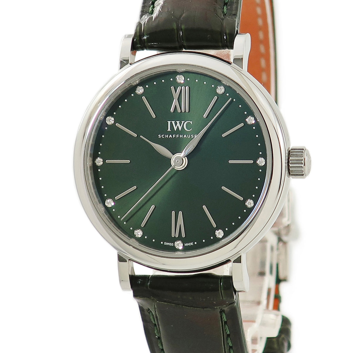 IWC IWC ポートフィノ オートマティック 34 IW357405 自動巻き メンズ レディース 純正ダイヤ 緑 グリーン バー 2019年