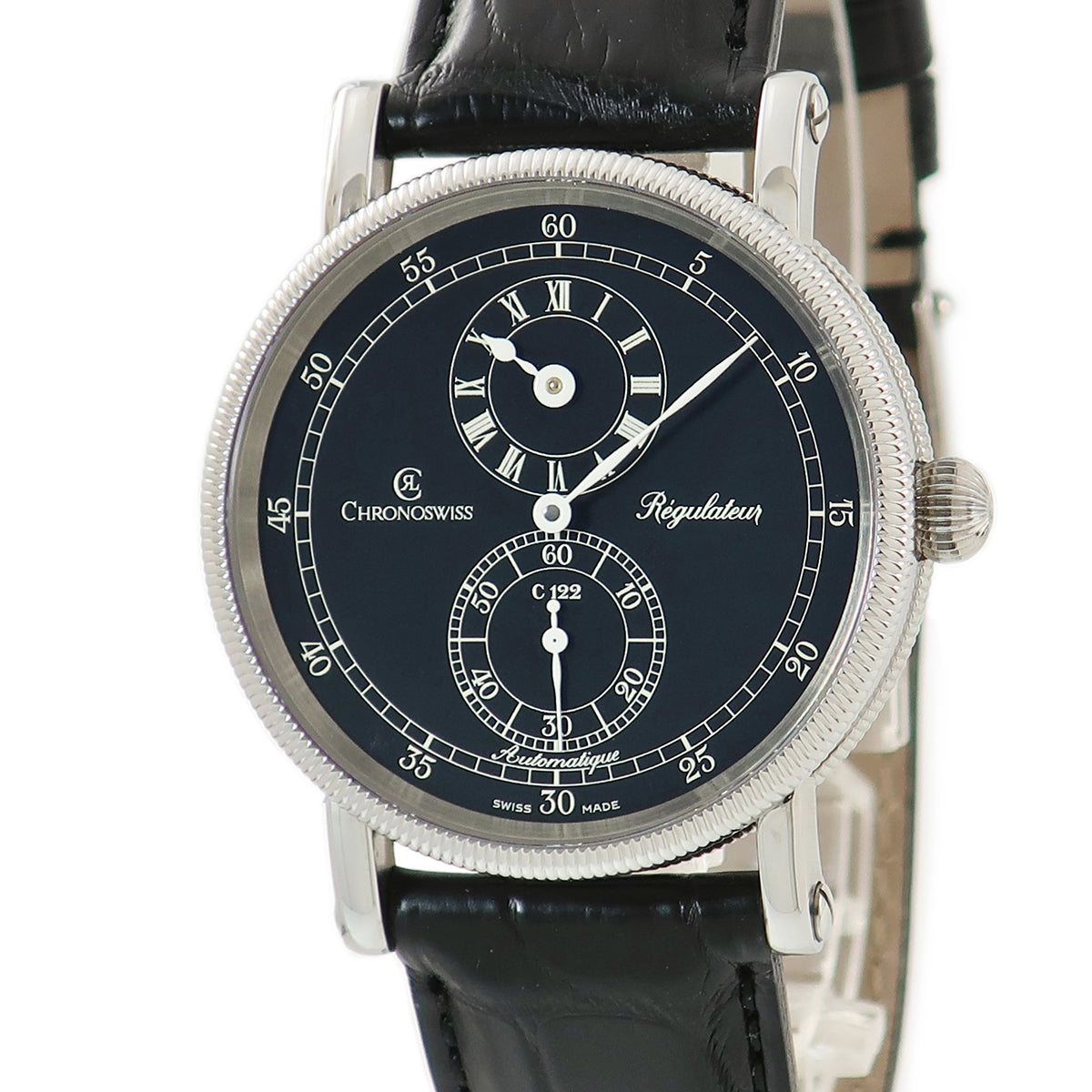 クロノスイス CHRONOSWISS レギュレーター CH1223 自動巻き メンズ 黒 オートマ コインエッジベゼル