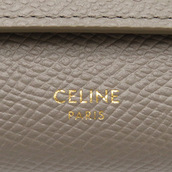 セリーヌ CELINE スモール トリフォールドウォレット 10B573BEL.10BL ぺブル グレインドカーフスキン 三つ折り財布 ゴールド金具 コンパクト グレージュ