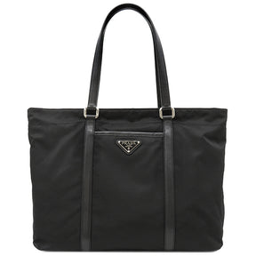 プラダ PRADA トライアングルロゴ ショルダー BN1050 NERO ナイロン トートバッグ シルバー金具 黒 三角ロゴプレート ハンドバッグ