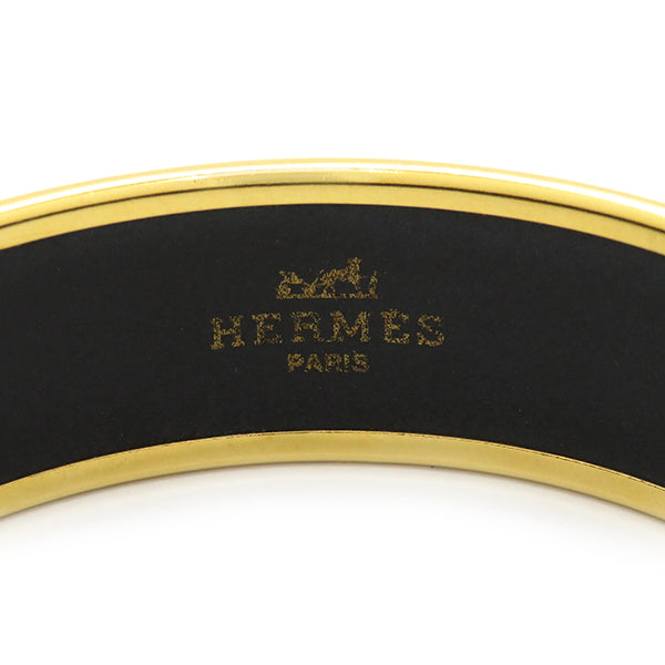 エルメス HERMES エマイユGM  ブルーXマルチカラー GP 七宝焼き バングル ゴールド金具