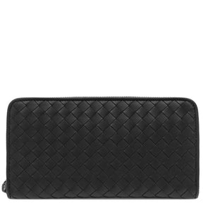 ボッテガヴェネタ BOTTEGA VENETA イントレチャート ラウンドファスナー 510643V46511000 ブラック レザー 長財布 ガンメタル金具 黒 新品 未使用