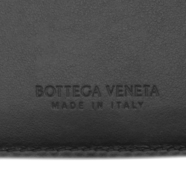 ボッテガヴェネタ BOTTEGA VENETA カセットコインパース付き 二つ折り財布 649605V47V18803 ブラック レザー 二つ折り財布 シルバー金具 黒