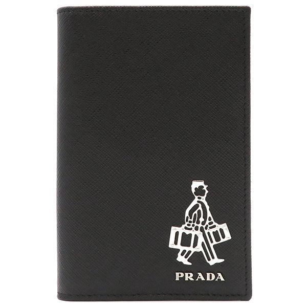 プラダ PRADA トラベルケース  2MV017 NERO サフィアーノレザー パスポートケース シルバー金具 黒 SAFFIANO TRAVEL