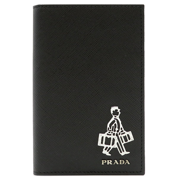 プラダ PRADA トラベルケース  2MV0179 NERO サフィアーノレザー パスポートケース シルバー金具 黒 SAFFIANO TRAVEL