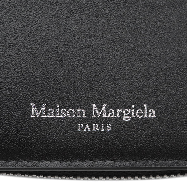 メゾン マルタン マルジェラ MAISON MARTIN MARGIELA フリップフラップウォレット SA1UI0020P4745T8013 ブラック グレイニーレザー 二つ折り財布 シルバー金具 黒 新品 未使用