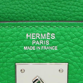 エルメス HERMES ケリー32 内縫い バンブー トゴ 2WAYバッグ シルバー金具 緑 ショルダー