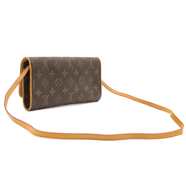 ルイヴィトン LOUIS VUITTON ポシェットツイン GM M51852 モノグラム モノグラムキャンバス ショルダーバッグ ゴールド金具 茶