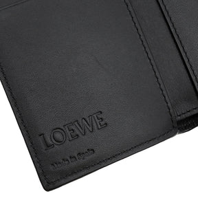 ロエベ LOEWE トライフォールド ウォレット ブラック ソフトグレインカーフレザー 三つ折り財布 シルバー金具 コンパクトウォレット