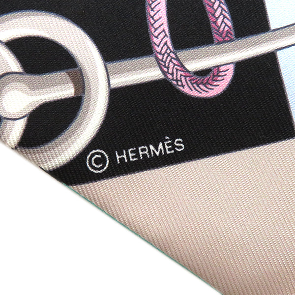 エルメス HERMES ツイリー ブラック×ローズ×マルチカラー シルク スカーフ 新品 未使用【CLIQUETIS/クリケティス】