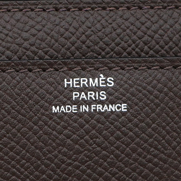 エルメス HERMES コンスタンス トゥーゴー ショコラ ヴォーエプソン 長財布 シルバー金具 新品 未使用 茶 ショルダー