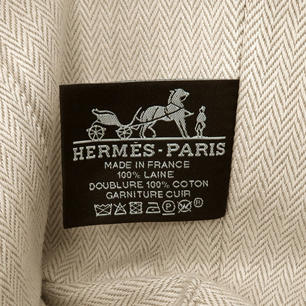 エルメス HERMES ブリッド ア ブラック PM ロカバール ブルーパン ウール ポーチ シルバー金具 青 トリコロール ハンドバッグ バニティバッグ