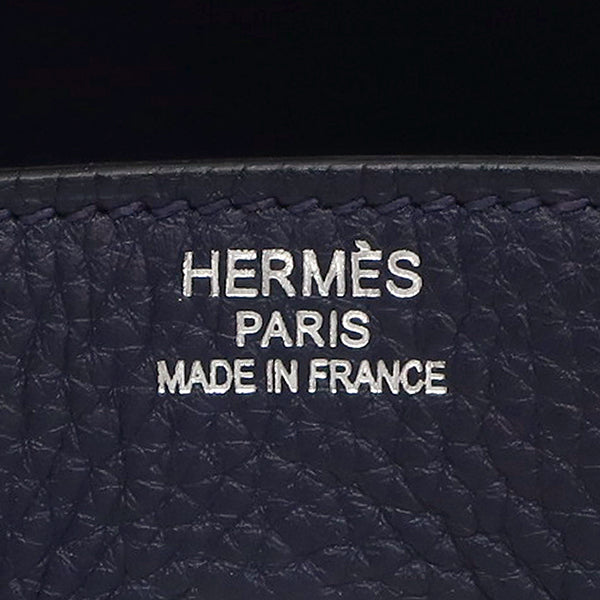 エルメス HERMES バーキン35 ブルーニュイ トリヨンクレマンス ハンドバッグ シルバー金具 紺