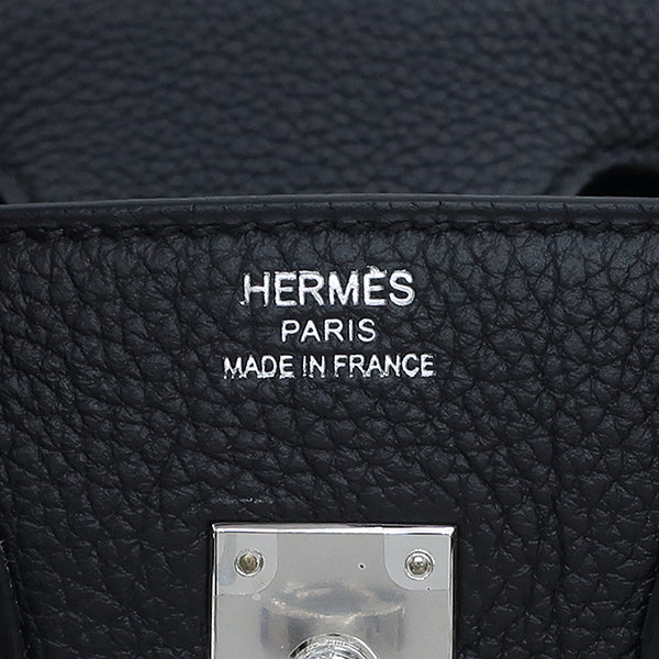 エルメス HERMES バーキン25 ブラック トゴ ハンドバッグ シルバー金具 新品 未使用 黒