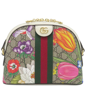 グッチ GUCCI オフィディア GG フローラ 499621 ベージュ×ホワイト GGスプリームキャンバス レザー ショルダーバッグ ゴー