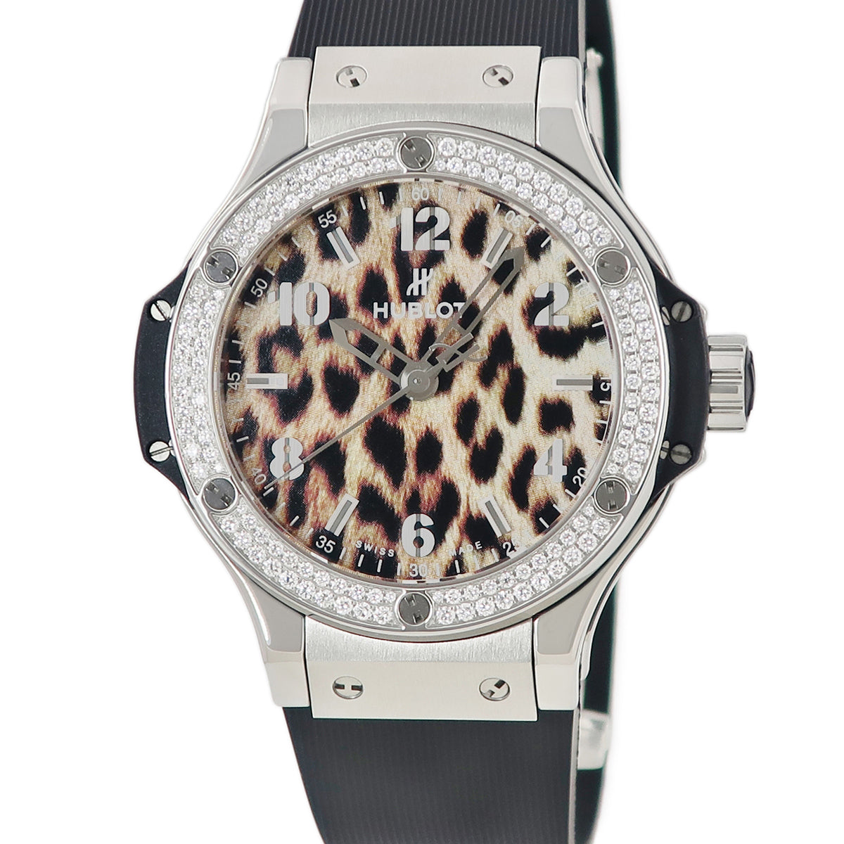 ウブロ HUBLOT ビッグバン レオパード 361.SX.7710.NR.1104.JLE14 クオーツ メンズ レディース 純正ダイヤ ヒョウ柄 日本限定