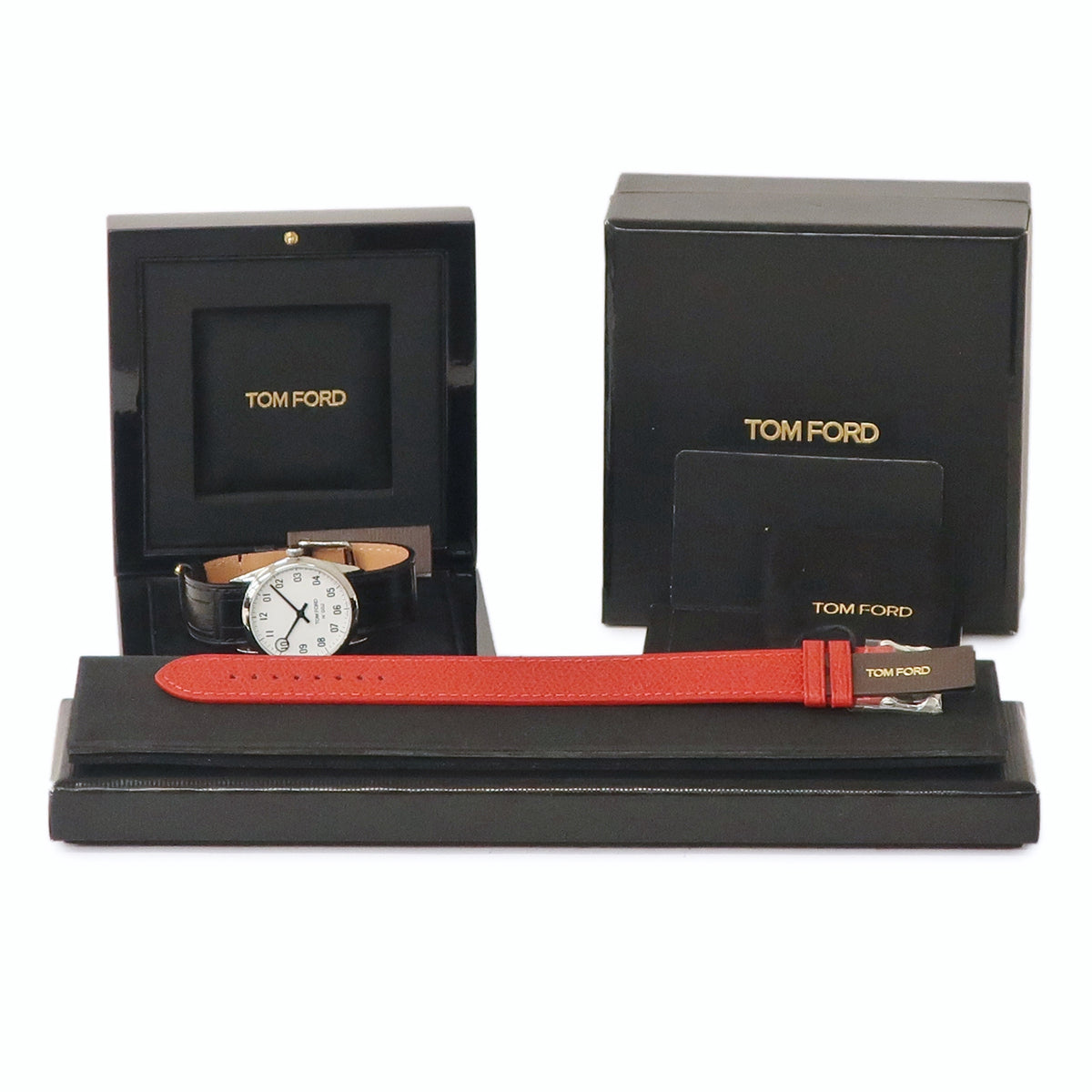 トムフォード TOM FORD N.002 TFT002 012 クオーツ メンズ 未使用 ラウンド ストラップホール一体型