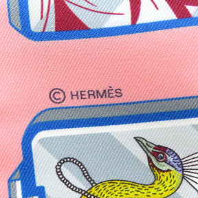 エルメス HERMES ツイリー ローズ×ブルー×ジョーヌ シルク スカーフ 新品 未使用【HERMES STORY/エルメスストーリー】