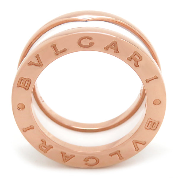 ブルガリ BVLGARI ビーゼロワン B-zero1 2バンドリング  347008 ピンクゴールド×ホワイト K18PG セラミック #47(JP 7) リング 指輪 750PG 18金