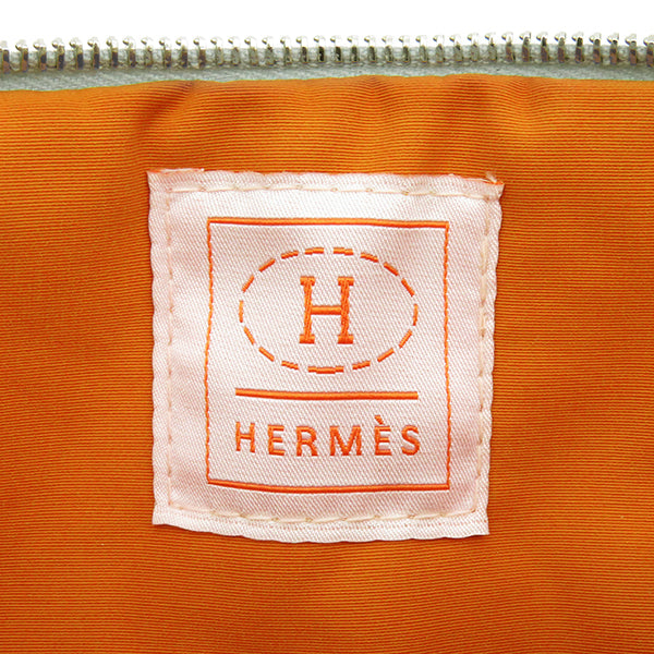 エルメス HERMES ボリードポーチ ミニミニ ライトブルー コットン ポーチ シルバー金具 水色