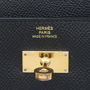 エルメス HERMES ケリーウォレット ロング ブラック ヴォーエプソン 長財布 ゴールド金具 黒