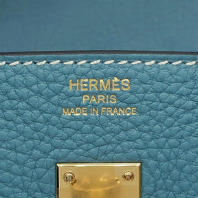 エルメス HERMES バーキン25 ニューブルージーン トゴ ハンドバッグ ゴールド金具 新品 未使用 青