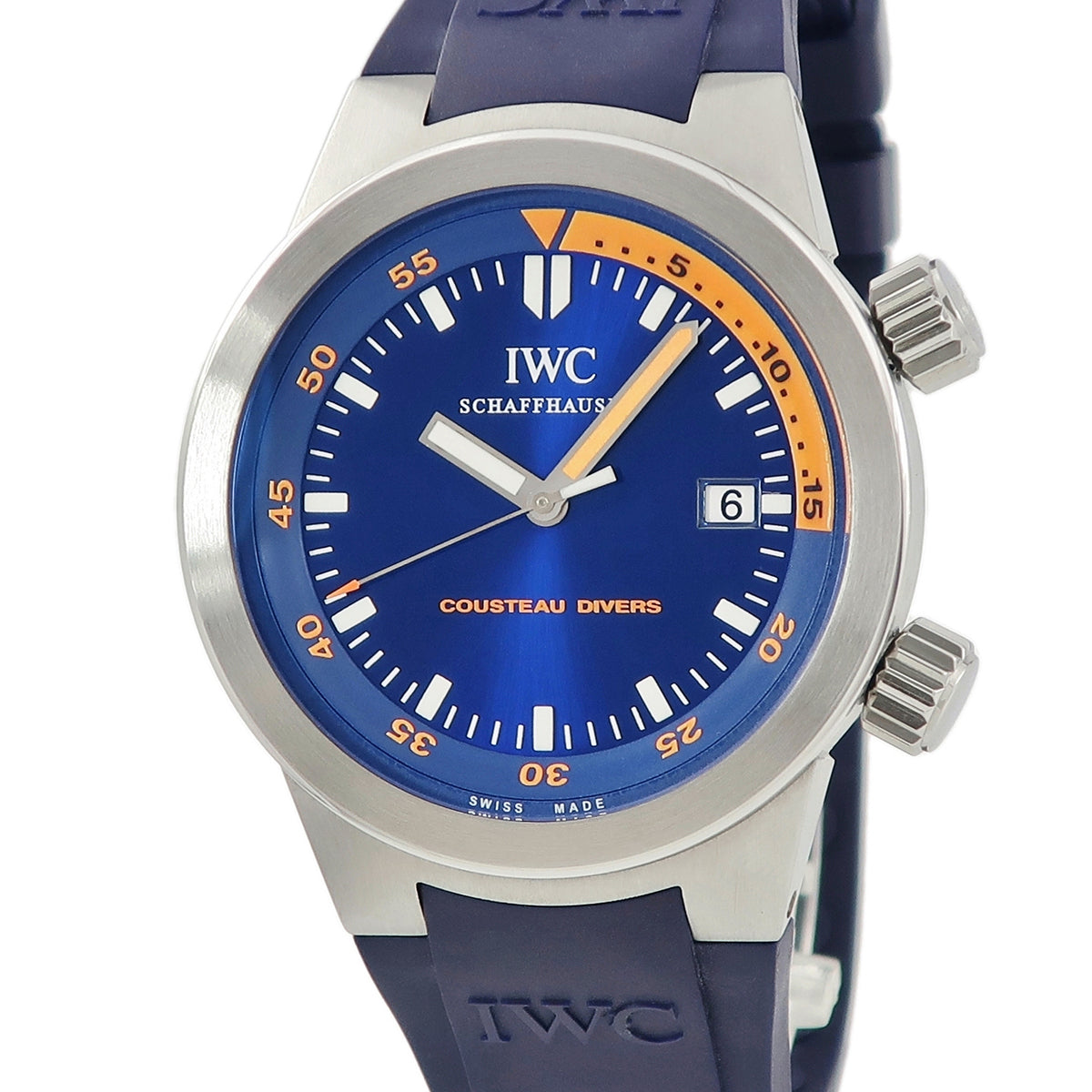 IWC IWC アクアタイマー クストーダイバーズ IW354806 自動巻き メンズ OH済 青 オレンジ デイト 限定