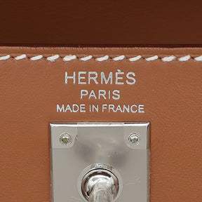 エルメス HERMES ケリーパデッド 25 外縫い ゴールド ヴォースイフト 2WAYバッグ シルバー金具 新品 未使用 茶