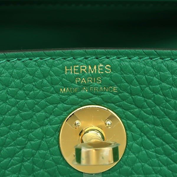 エルメス HERMES リンディ ミニ 20 ヴェールヴェルティゴ トリヨンクレマンス ショルダーバッグ ゴールド金具 新品 未使用 緑