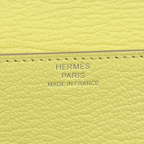 エルメス HERMES ロウリス ルリ スリム リモンチェッロ シェーブル 二つ折り財布 シルバー金具 新品 未使用 黄色 コンパクトウォレット ベルトバッグ