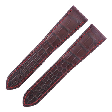 カルティエ Cartier ボルドー クロコダイル 腕時計パーツ 未使用 純正 クロコ レザー ベルト バンド Dバックル用 23mm 赤