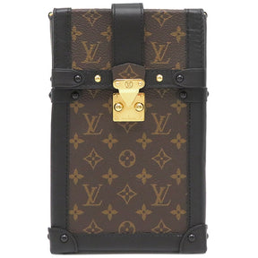 ルイヴィトン LOUIS VUITTON ポシェット トランク ヴェルティカル M63913 モノグラム×黒 モノグラムキャンバス レザー ショルダーバッグ ゴールド金具 茶