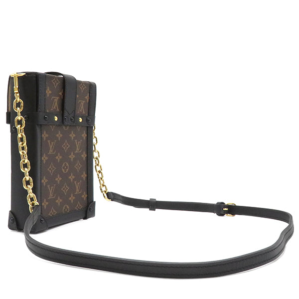 ルイヴィトン LOUIS VUITTON ポシェット トランク ヴェルティカル M63913 モノグラム×黒 モノグラムキャンバス レザー ショルダーバッグ ゴールド金具 茶