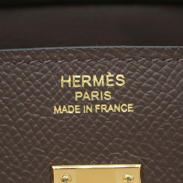 エルメス HERMES バーキン25 トリコロール エコルセ×エトゥープ×ブラック ヴォーエプソン ハンドバッグ ゴールド金具 茶 グレージュ 黒