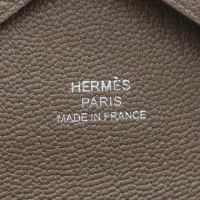 エルメス HERMES カルヴィ デュオ エトゥープ シェーブル カードケース シルバー金具 新品 未使用 グレージュ