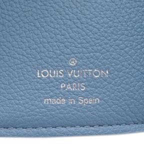 ルイヴィトン LOUIS VUITTON ポルトフォイユ ロックミニ M67861 ブルーエ カーフ 三つ折り財布 シルバー金具 青 コンパクトウォレット