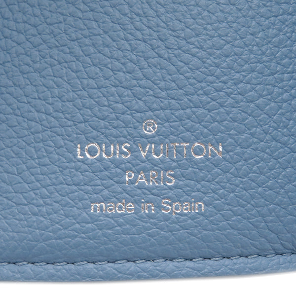 ルイヴィトン LOUIS VUITTON ポルトフォイユ ロックミニ M67861 ブルーエ カーフ 三つ折り財布 シルバー金具 青 コンパクトウォレット