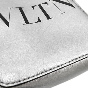 ヴァレンティノ VALENTINO VLTN ロゴ シルバー レザー ショルダーバッグ シルバー金具 ミニバッグ 斜め掛け