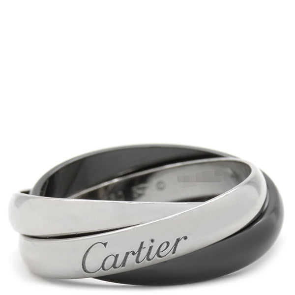 カルティエ Cartier トリニティ クラシック セラミック B4234157 ホワイトゴールドXブラック K18WG セラミック #57(JP17) リング 指輪 750 18K