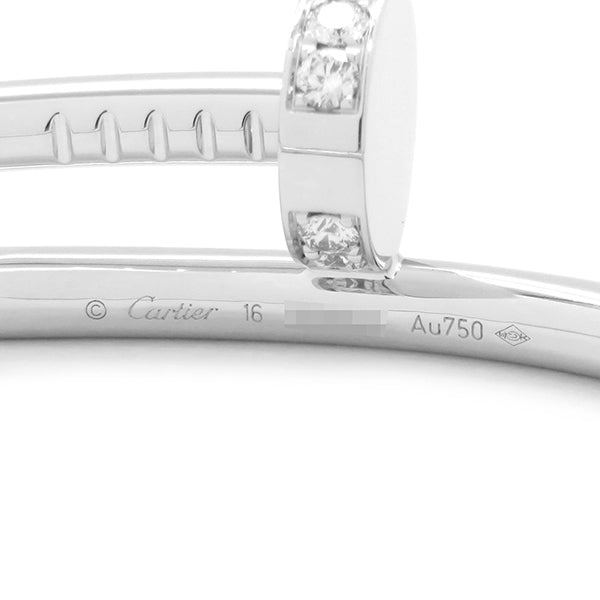 カルティエ Cartier ジュストアンクル  B6048716 ホワイトゴールド K18WG ダイヤモンド #16 ブレスレット Au750 JUSTE UN CLOU