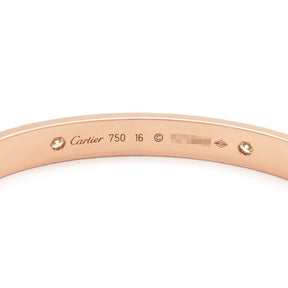 カルティエ Cartier LOVE ラブブレス ハーフダイヤ 4Pダイヤ B6069916 ピンクゴールド K18PG ダイヤモンド #16 ブレスレット 750PG RG 18K 18金