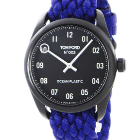 トムフォード TOM FORD N.002 オーシャンプラスチック TFT002-028 クオーツ メンズ 未使用 ラウンド 黒 ストラップホール一体型